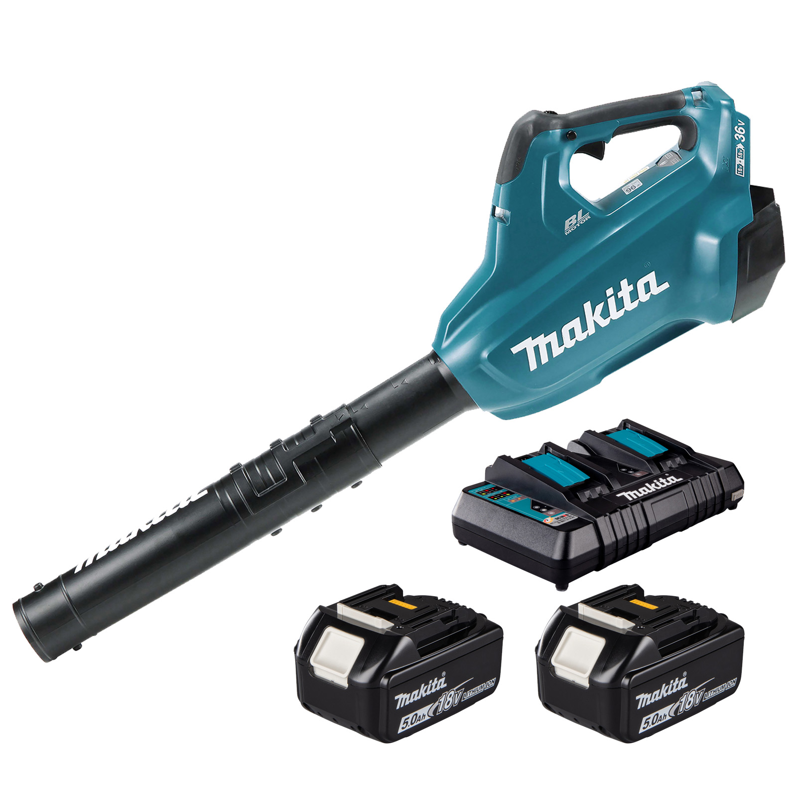 Makita DUB362 Twin 18v LXT Cordless Brushless Blower 2 x 5ah Li-ion Battery Charger